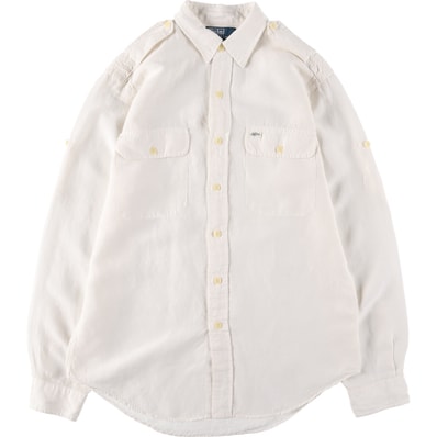 古着 ラルフローレン Ralph Lauren POLO by Ralph Lauren 長袖 リネンシャツ メンズM相当/eaa499807