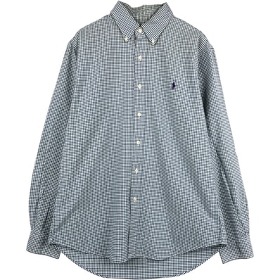 古着 ラルフローレン Ralph Lauren SLIM FIT ギンガムチェック 長袖 ボタンダウンチェックシャツ メンズL相当/eaa676736