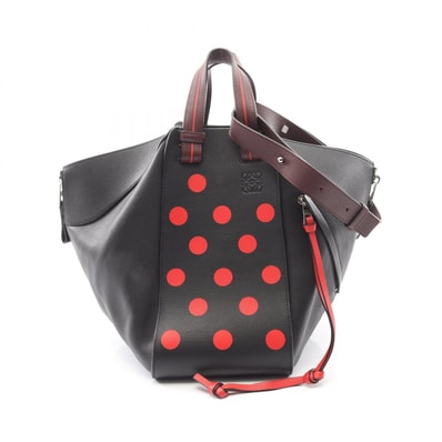 ロエベ LOEWE ハンモック ミディアム ハンドバッグ バッグ レザー レディース ブラック系 / レッド系 【中古】