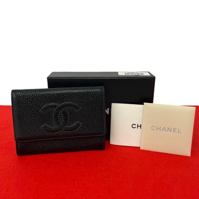 CHANEL シャネル ココマーク キャビアスキン カードケース ブラック
01390