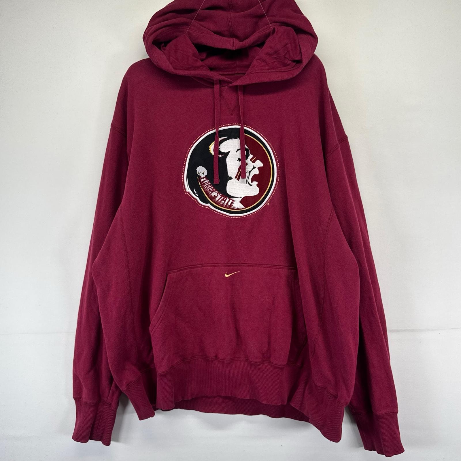 古着 ナイキ NIKE パーカー チームロゴ ワッペン パーカー 大きいサイズ NFL レッドスキンズ スウッシュ 2XL  レッド系 メンズ