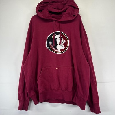 古着 ナイキ NIKE パーカー チームロゴ ワッペン パーカー 大きいサイズ NFL レッドスキンズ スウッシュ 2XL レッド系 メンズ