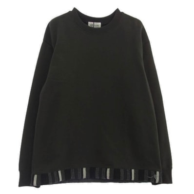 KUON クオン スウェット 190CS0324F1 Trimmed Hem Sweatshirt 裂織 裏毛 クルーネック ヘム スウェット トレーナー チャコール系 M【極上美品】【中古】