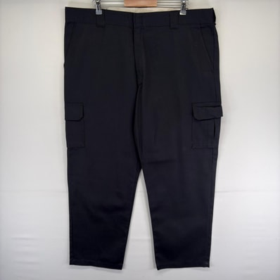 古着 ディッキーズ Dickies パンツ チノパン スラックス ワーク カーゴ ジップ ワンポイント ストレート W44 L32 ブラック系 メンズ