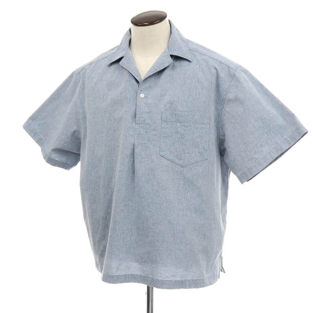 【中古】カラー kolor コットンポリエステル オープンカラー 半袖シャツ ネイビー【サイズ3】【メンズ】
