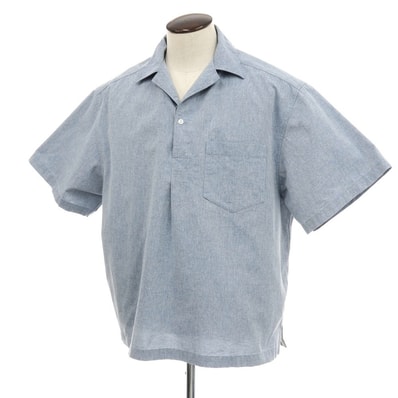 【中古】カラー kolor コットンポリエステル オープンカラー 半袖シャツ ネイビー【サイズ3】【メンズ】
