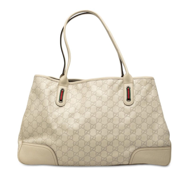 グッチ グッチシマ トートバッグ ショルダーバッグ 293589 ホワイト レザー レディース GUCCI 中古