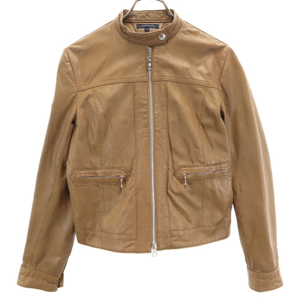TOMMY HILFIGER 山羊革 ゴートレザー シングルライダースジャケット