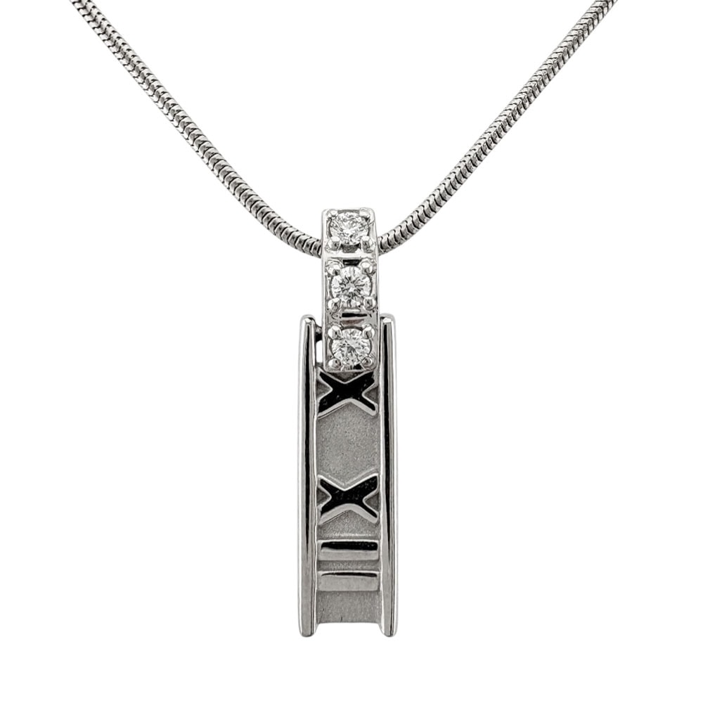 ティファニー アトラスバー ネックレス 18金 K18ホワイトゴールド ダイヤモンド レディース TIFFANY&Co.  中古