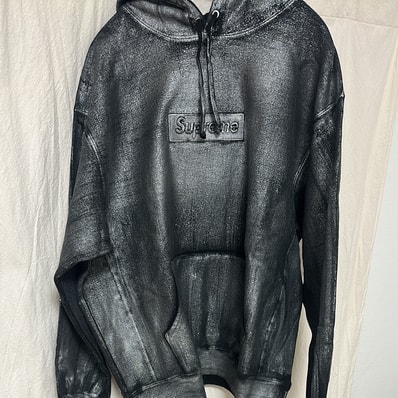 Supreme x MM6 Maison Margiela Foil Box Logo Hooded Sweatshirt "Black"