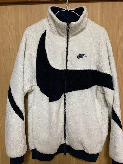 Nike Big Swoosh Reversible Boa Jacket "Sail/Dark Obsidian"
