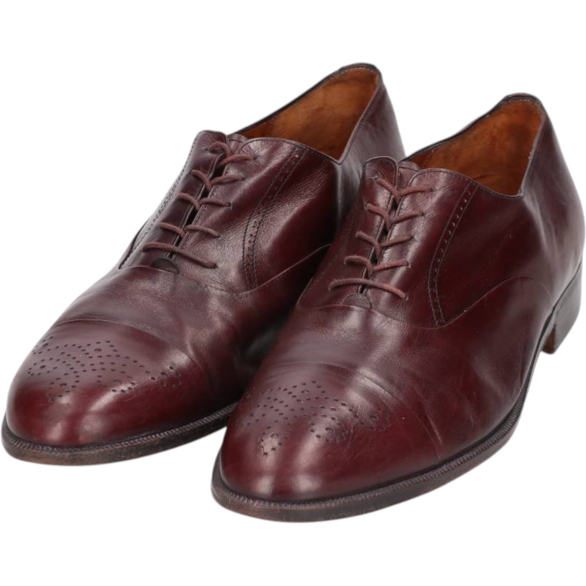 古着 フェラガモ Salvatore Ferragamo セミブローグ ストレートチップシューズ イタリア製 10 1/2D メンズ28.5cm相当/saa016385