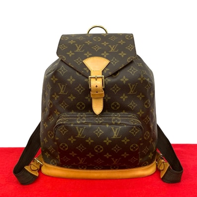 LOUIS VUITTON ルイヴィトン モンスリ モノグラム レザー PVC リュックサック ブラウン
35242