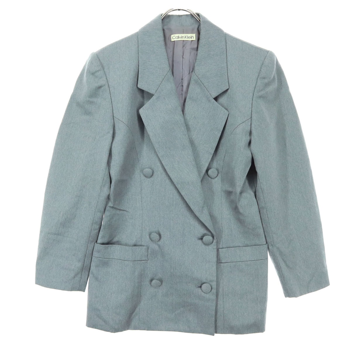 美品 Calvin klein カルバンクライン 長袖 テーラードジャケット グレー