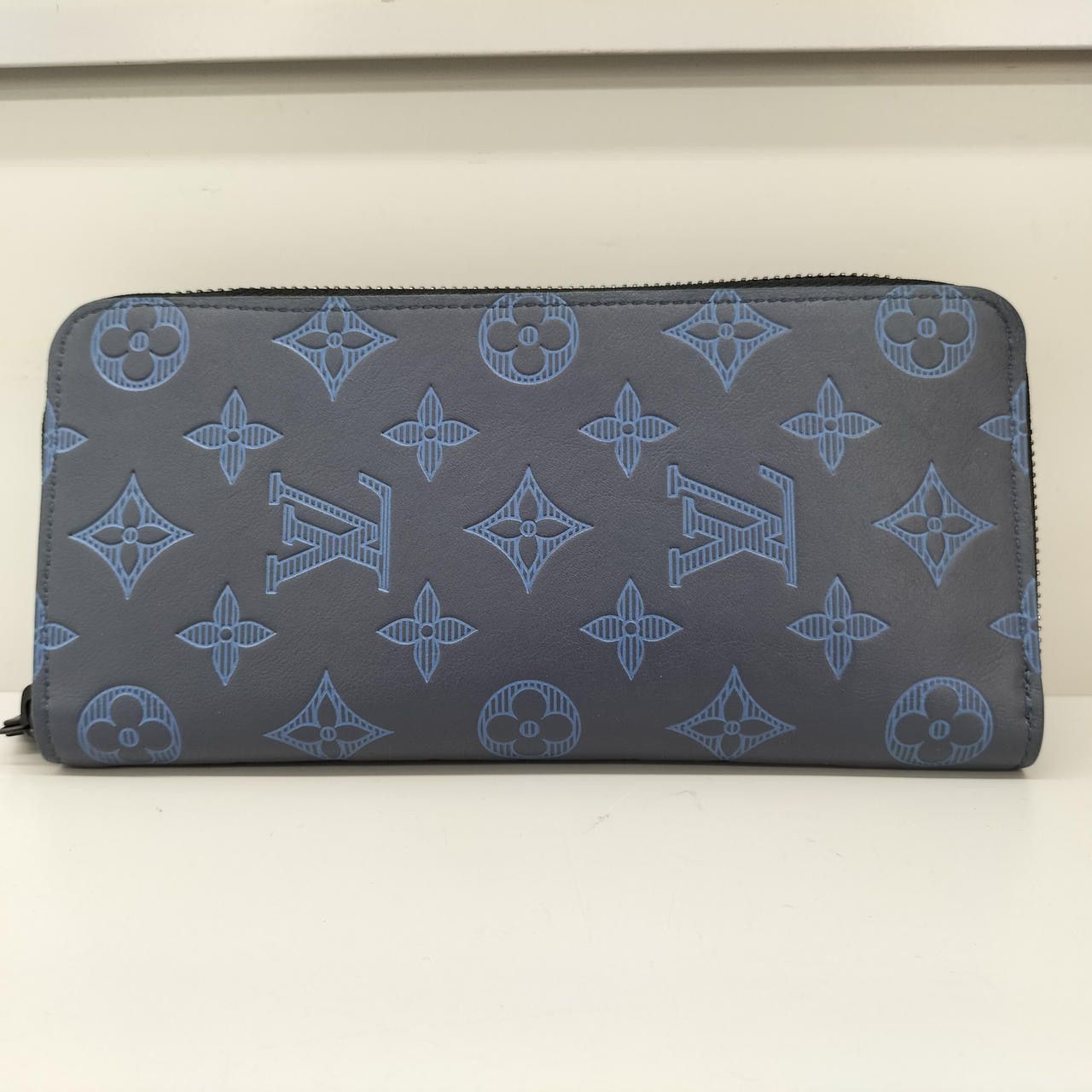 Louis Vuitton Zippy Wallet Vertical Monogram Shadow "Navy Blue"