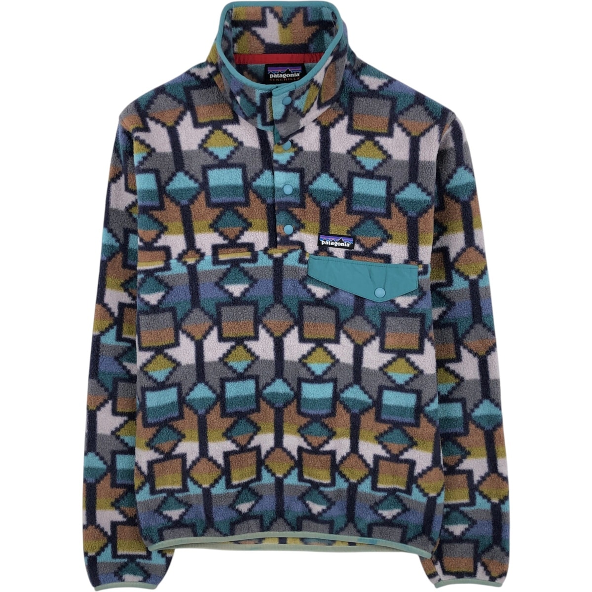 古着 パタゴニア Patagonia ライトウェイトシンチラスナップT 25580FA19 総柄 ハーフスナップ フリースプルオーバー メンズXS相当/eaa624931