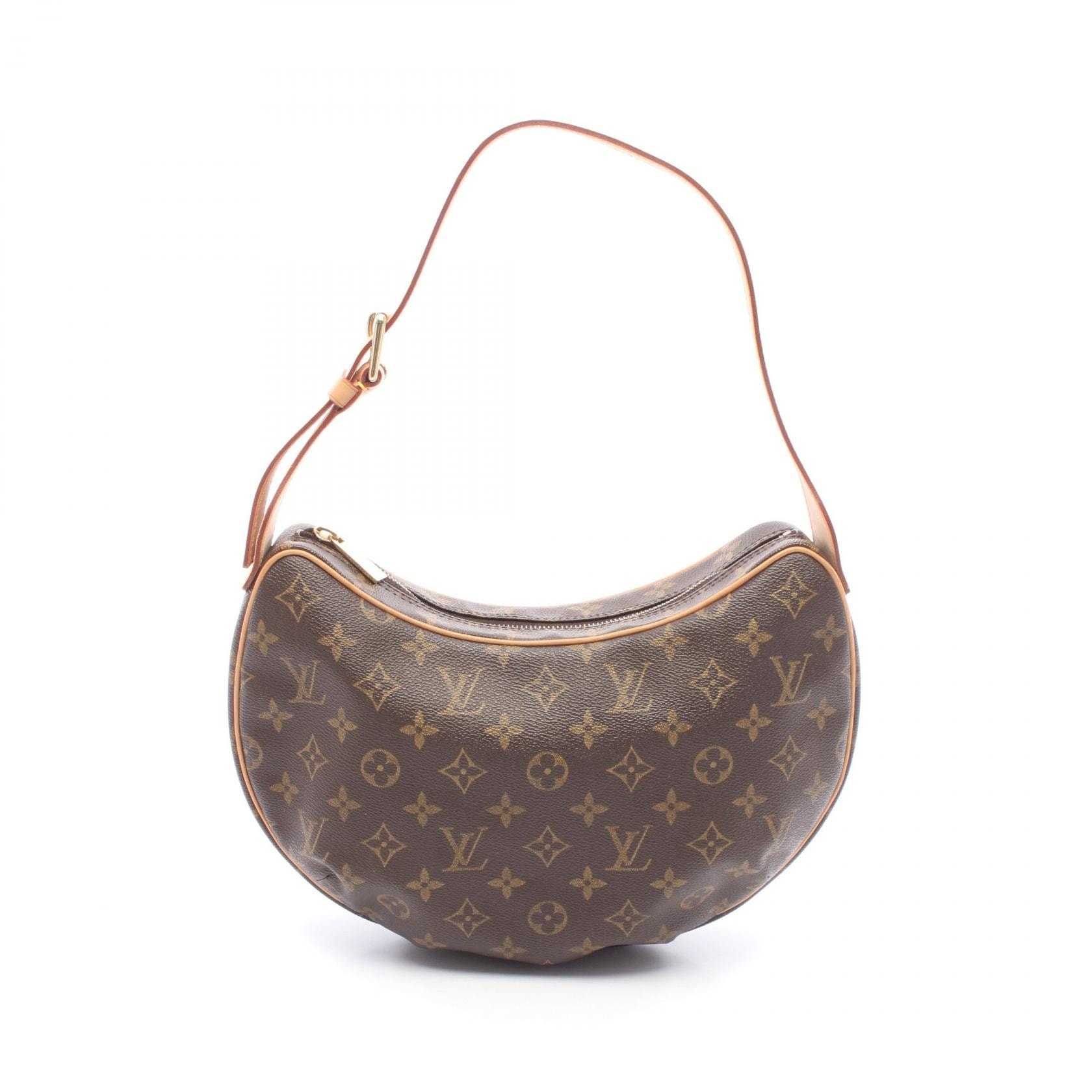 ルイ・ヴィトン LOUIS VUITTON クロワッサンMM ショルダーバッグ バッグ PVCコーティングキャンバス レザー モノグラム レディース ブラウン系 M51512 【中古】