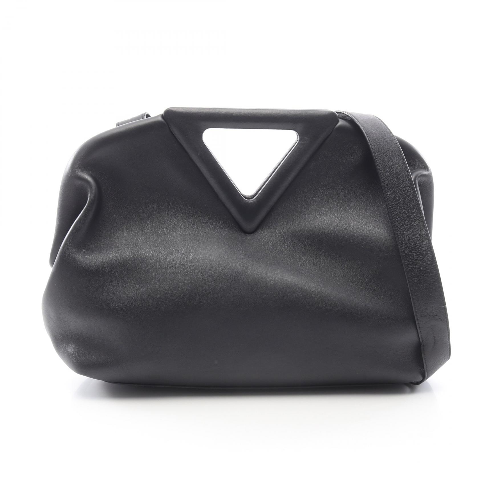 ボッテガヴェネタ BOTTEGA VENETA ポイント ミディアム 2WAY ショルダーバッグ バッグ レザー レディース ブラック系 652446 【中古】