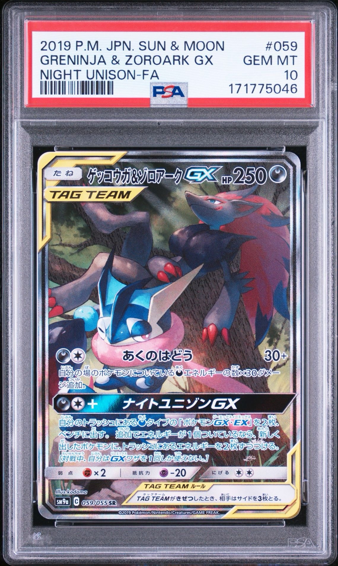ゲッコウガ&ゾロアークGX SR: SA[SM9a 059/055](強化拡張パック