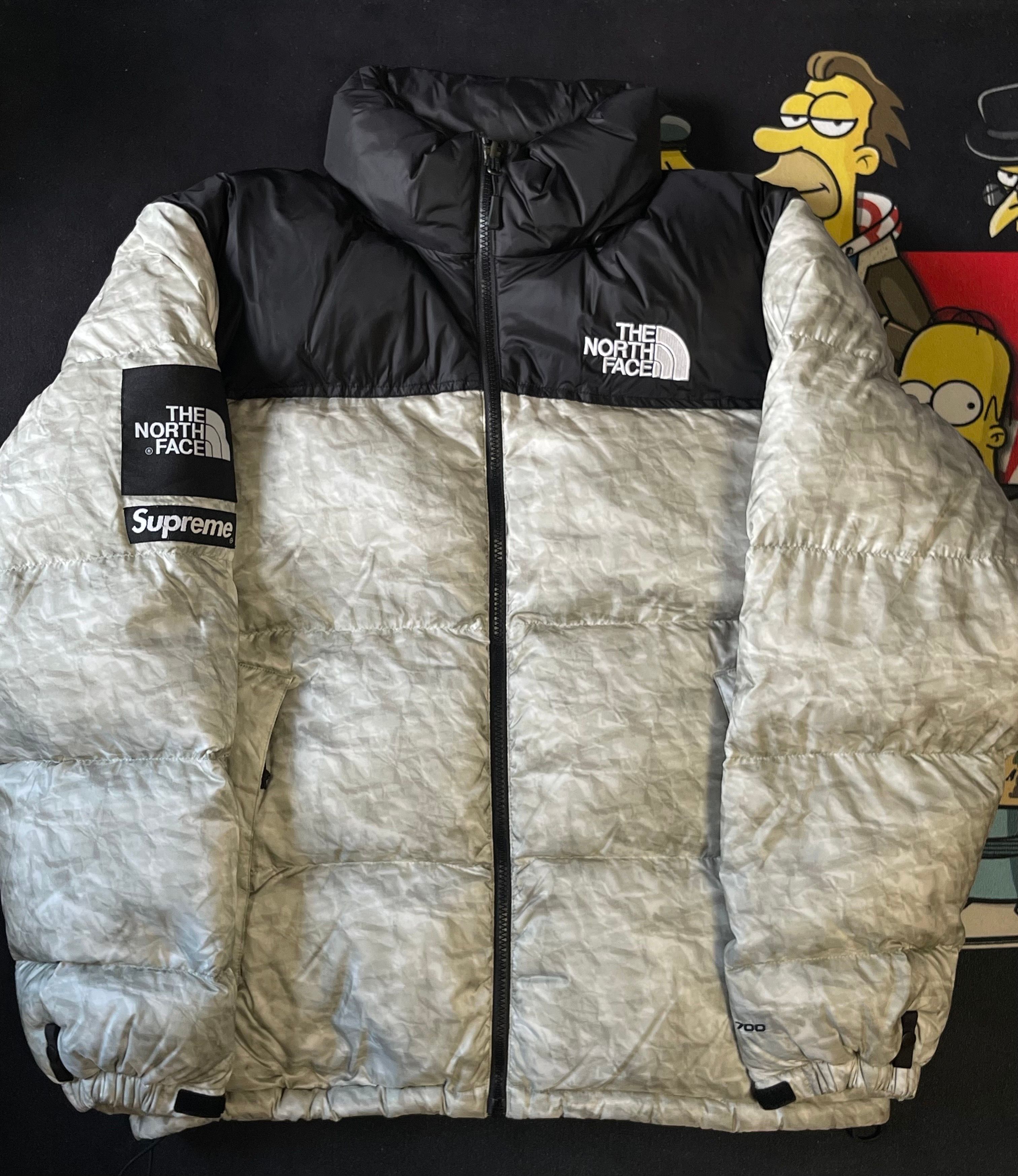 Supreme x The North Face Nuptse Jacket "White Paper Print"