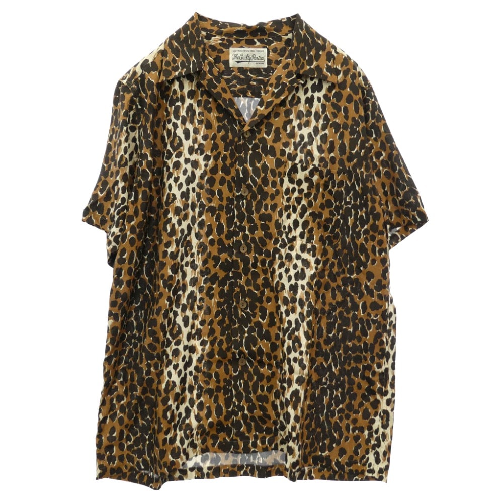 WACKO MARIA ワコマリア 20SS 20SS-WNS-HI07 HAWAIIAN SHIRT S/S レオパード柄 ハワイアン オープンカラー 開襟 半袖 アロハシャツ ブラウン系 ブラック系 M【極上美品】【中古】
