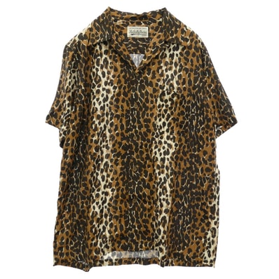 WACKO MARIA ワコマリア 20SS 20SS-WNS-HI07 HAWAIIAN SHIRT S/S レオパード柄 ハワイアン オープンカラー 開襟 半袖 アロハシャツ ブラウン系 ブラック系 M【極上美品】【中古】