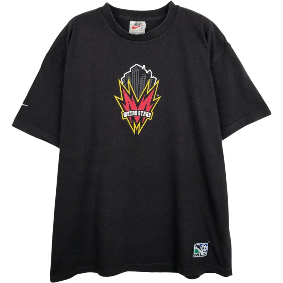 古着 90年代 ナイキ NIKE MLS NEW YORK METROSTARS ニューヨークメトロスターズ スポーツプリントTシャツ USA製 メンズL相当 ヴィンテージ/eaa662508