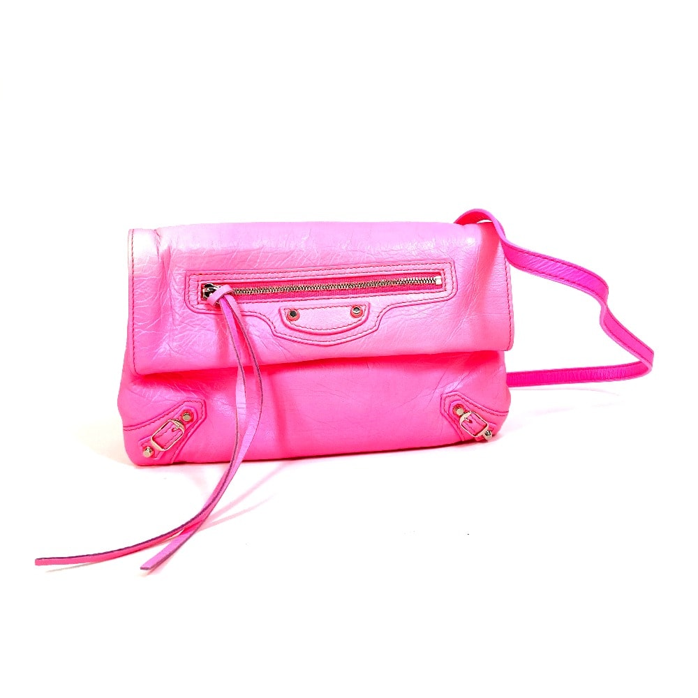 バレンシアガ BALENCIAGA クラシックエンベロープ 431650 ポシェット カバン 2WAY ショルダーバッグ 斜め掛け クラッチバッグ レザー ピンク