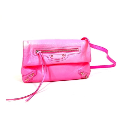 バレンシアガ BALENCIAGA クラシックエンベロープ 431650 ポシェット カバン 2WAY ショルダーバッグ 斜め掛け クラッチバッグ レザー ピンク