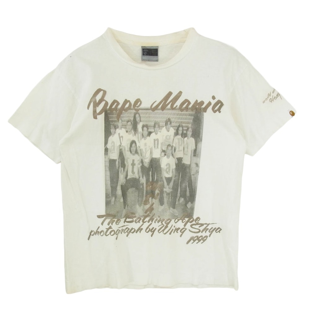 A BATHING APE アベイシングエイプ 90s OLD 香港オープン記念 ミレニアム Tシャツ オフホワイト系 M【中古】