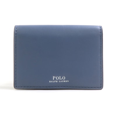 ポロ ラルフローレン POLO RALPH LAUREN カードケース 名刺入れ レザー ブルー系 ユニセックス【中古】 r11218i