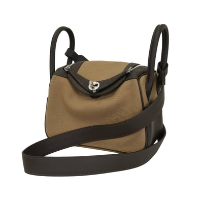HERMES エルメス ショルダーバッグ リンディ ミニ 2 20 ベブラン/ムース トワルゴエラン/スイフト シルバー金具 G刻印 新品