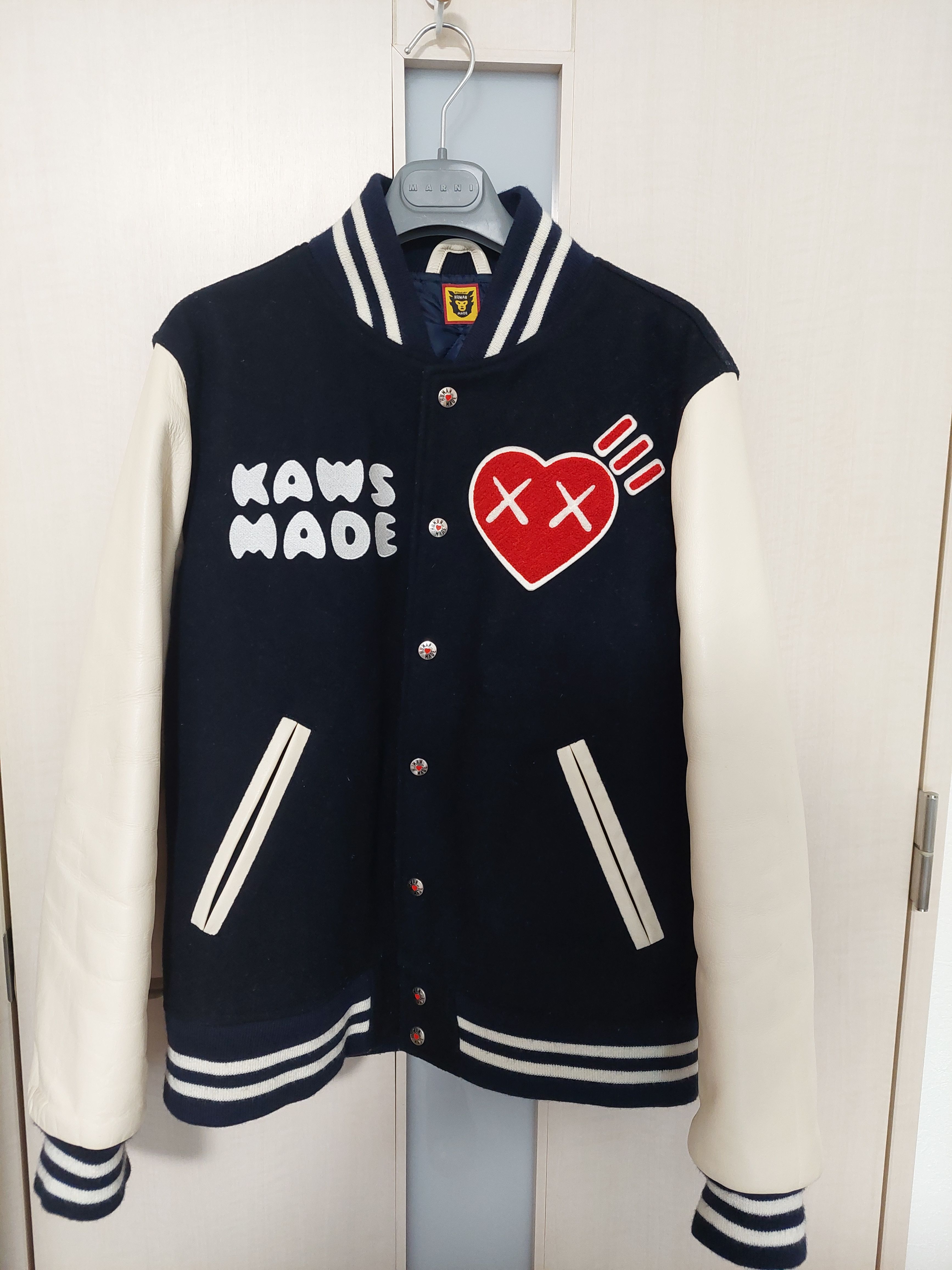 HUMAN MADE x KAWS VARSITY JACKET "Navy"