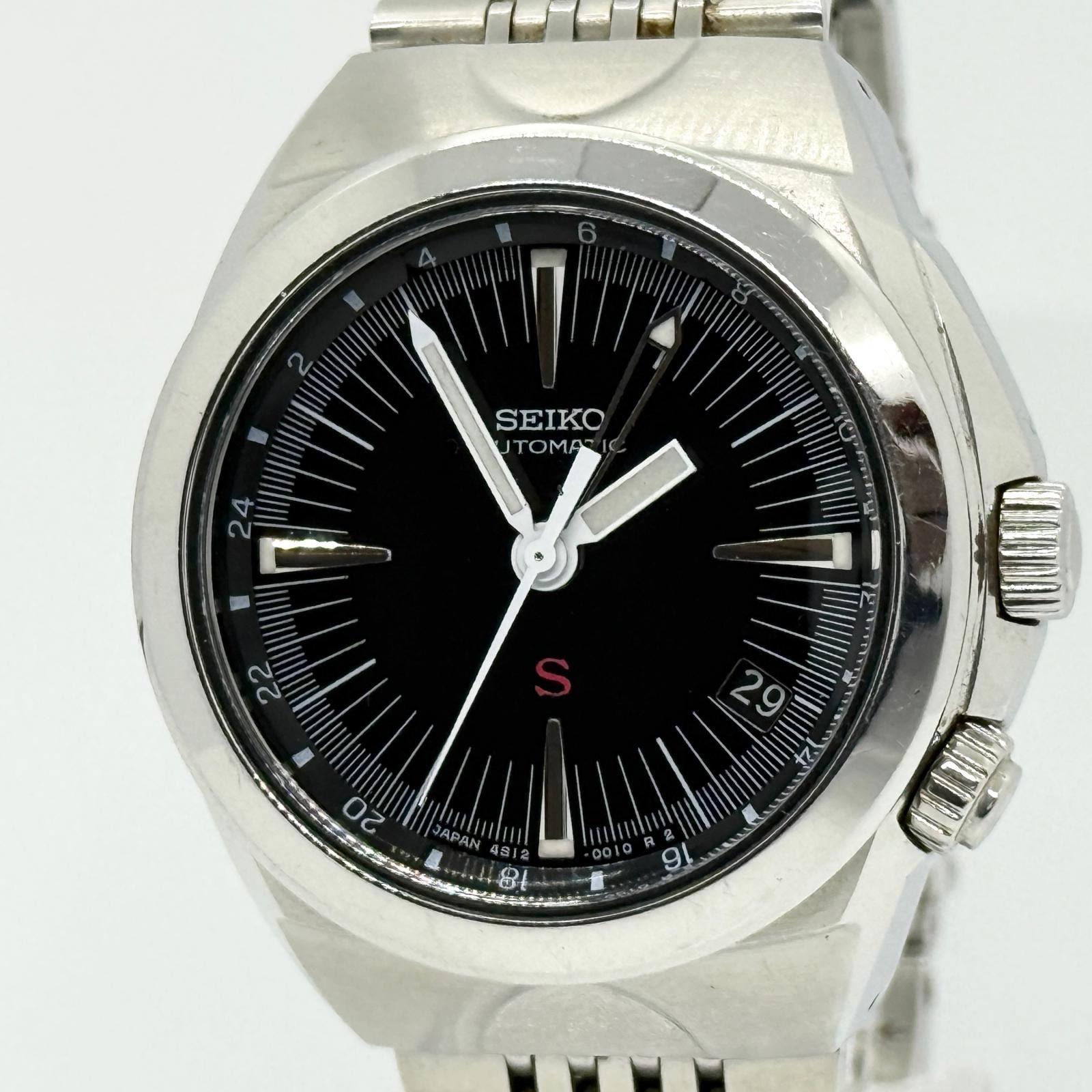 SEIKO セイコー ダイアショック 25JEWELS 4S12-0010 ブラック AT メンズ 腕時計 稼働品