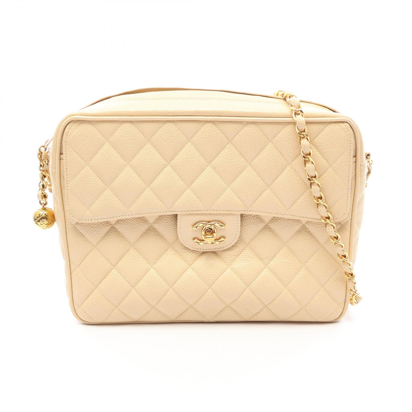 シャネル CHANEL マトラッセ ショルダーバッグ バッグ キャビアスキン(グレインドカーフ) レディース ベージュ系 【中古】