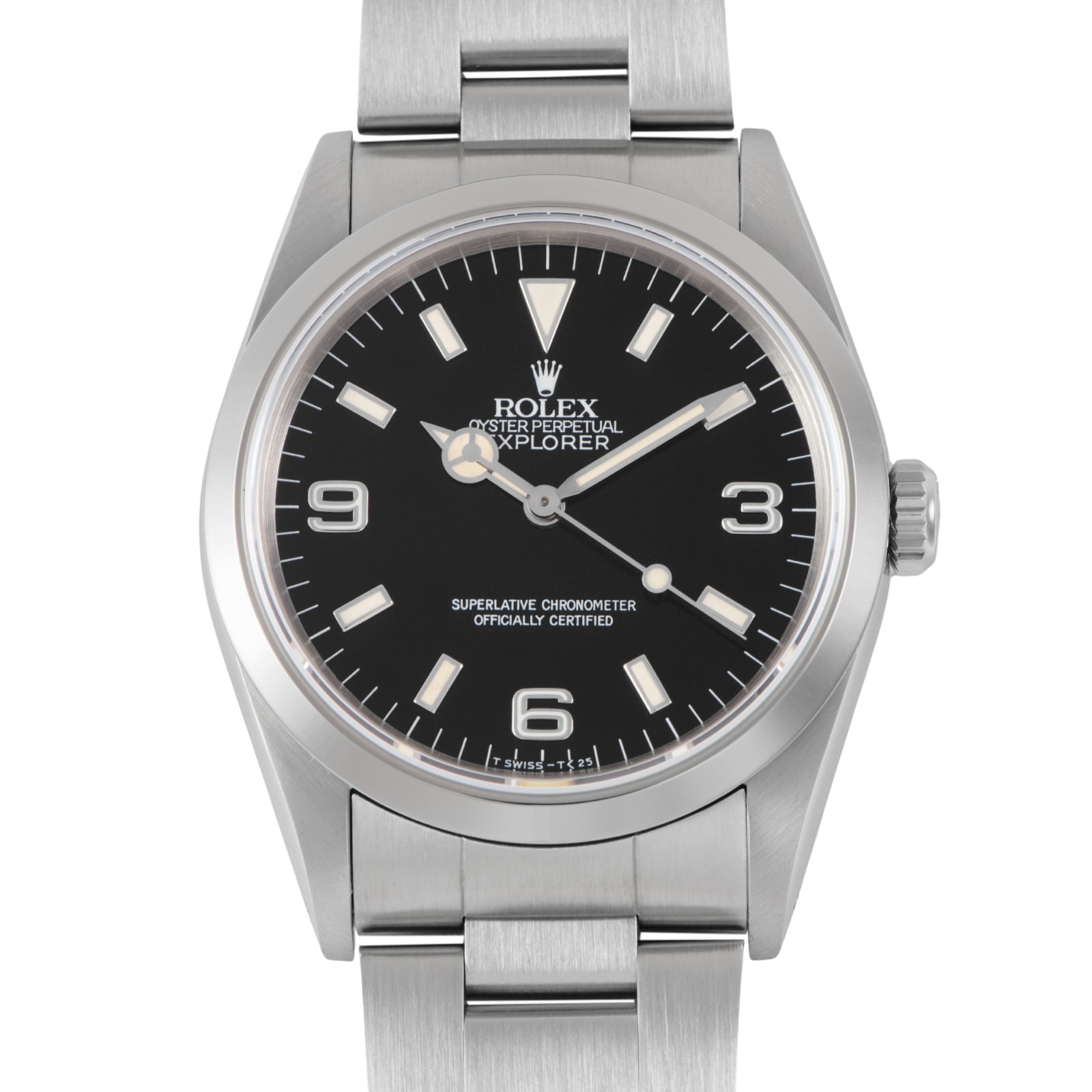 ROLEX ロレックス エクスプローラー1 Tritium シングルバックル 横穴あり X番 14270 ステンレススチール【中古】