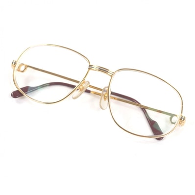 美品 カルティエ メガネ ゴールド メンズ 56□18