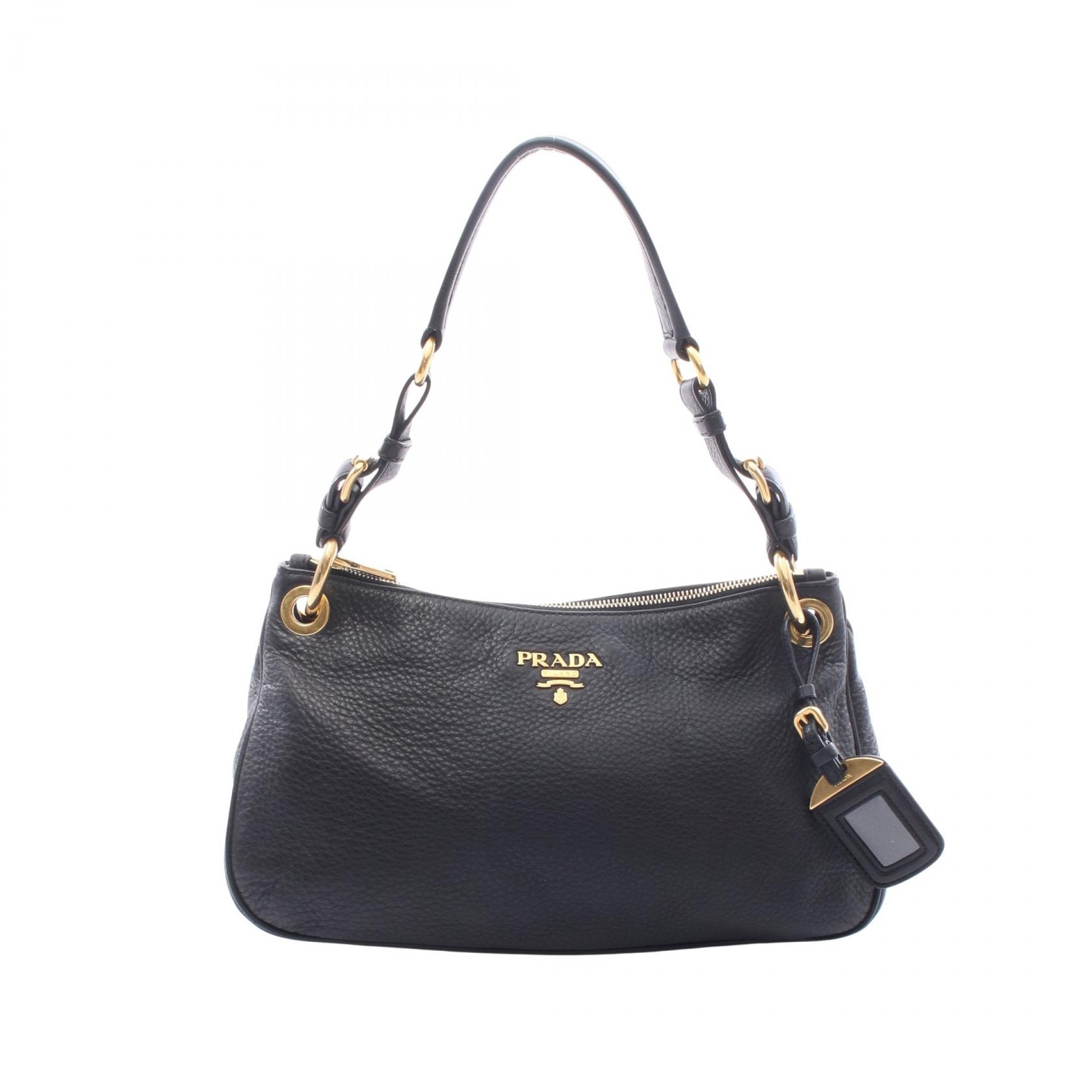 プラダ PRADA VIT.DAINO ショルダーバッグ バッグ レザー レディース ブラック系 B4894M 【中古】
