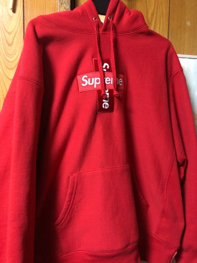 Supreme Cross Box Logo Hooded Sweatshirt "Red"