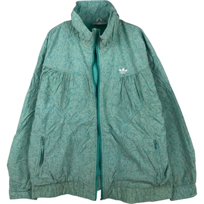 古着 80年代 アディダス adidas トレフォイルロゴ 総柄 ナイロンジャケット レディースL相当 ヴィンテージ/eaa615059