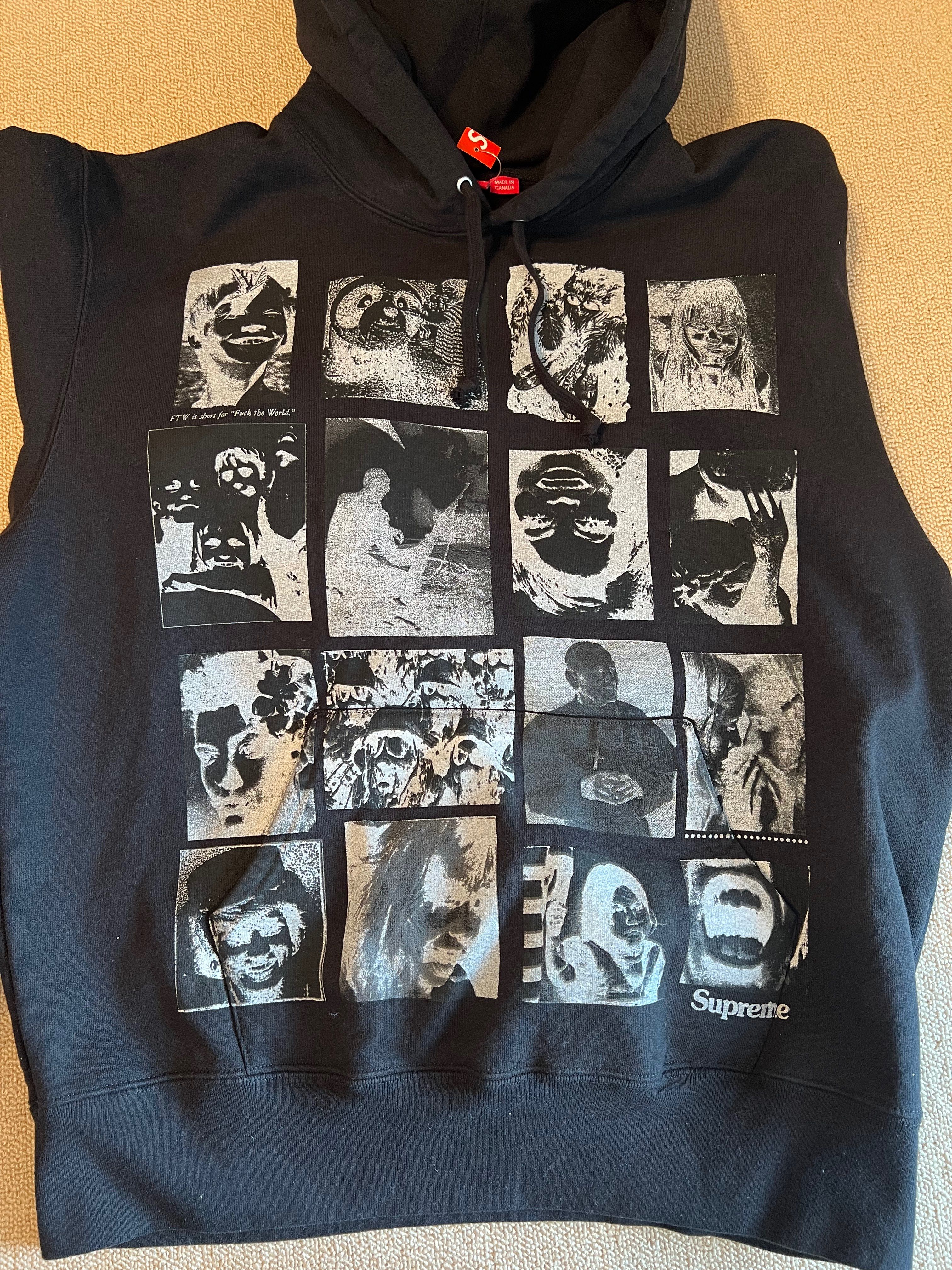 Supreme Collage Grid Hooded Sweatshirt "Black"