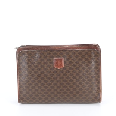 セリーヌ マカダムセカンドバッグ レザー×コーティングキャンバス