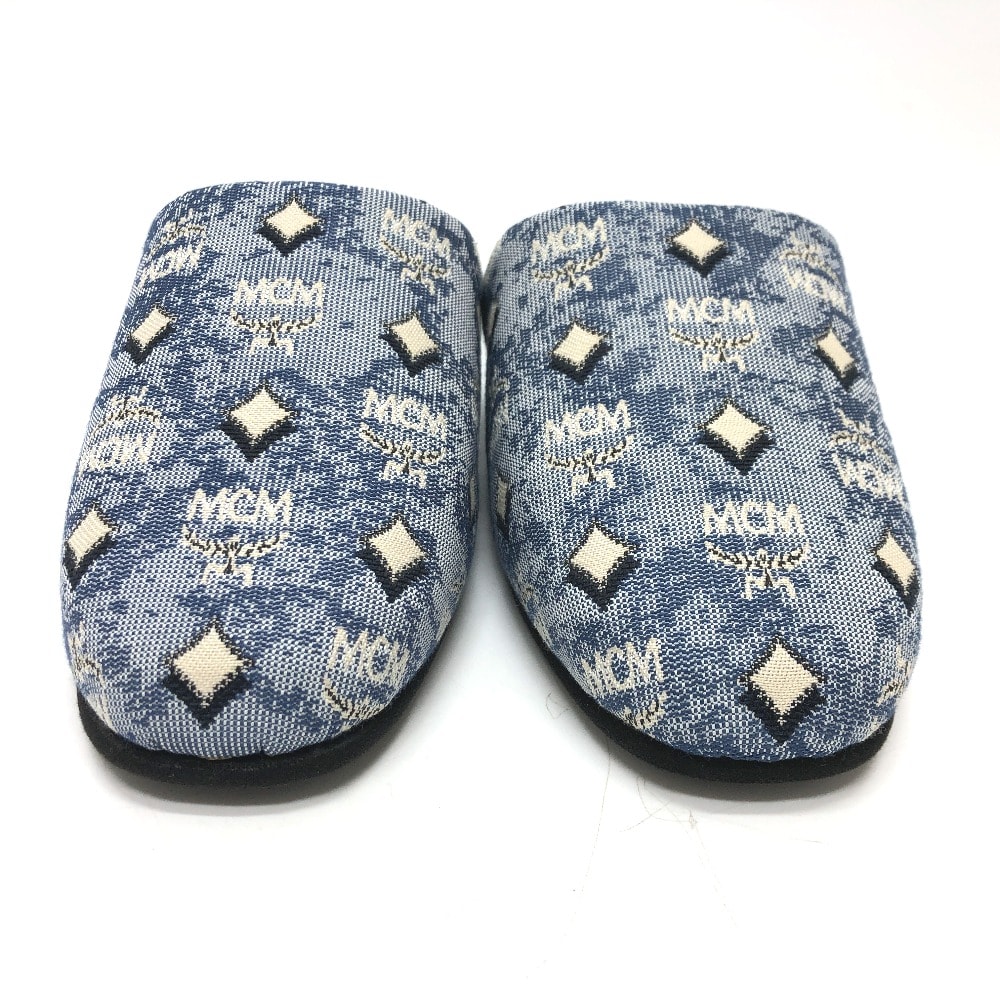 エムシーエム MCM ルームシューズ ロゴ スリッパ ブルー 未使用