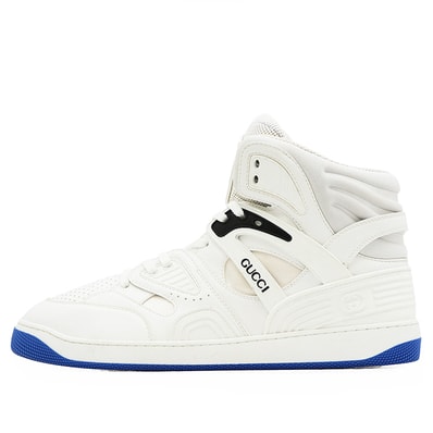 GUCCI グッチ ハイカットスニーカー サイズ 10 メンズ BASKET バスケット シグネチャー ロゴ GG インターロッキング バッシュ シューズ 靴 ホワイト ブルー 白 青 イタリア製 661301