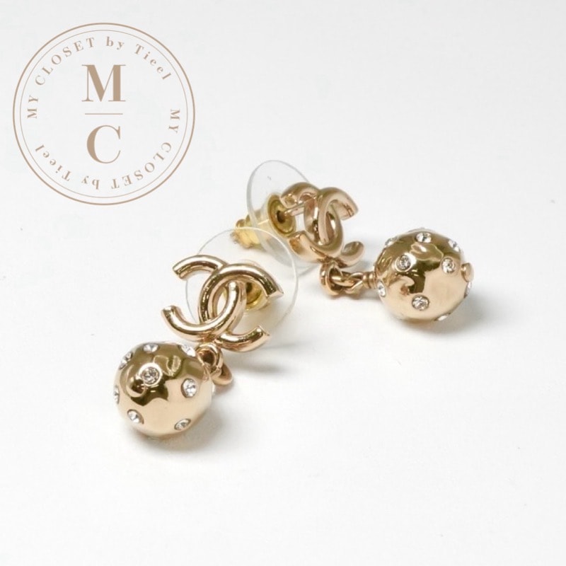 シャネル CHANEL ピアス イヤリング ゴールド ココマーク ラインストーン
