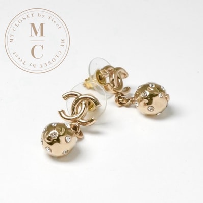 シャネル CHANEL ピアス イヤリング ゴールド ココマーク ラインストーン
