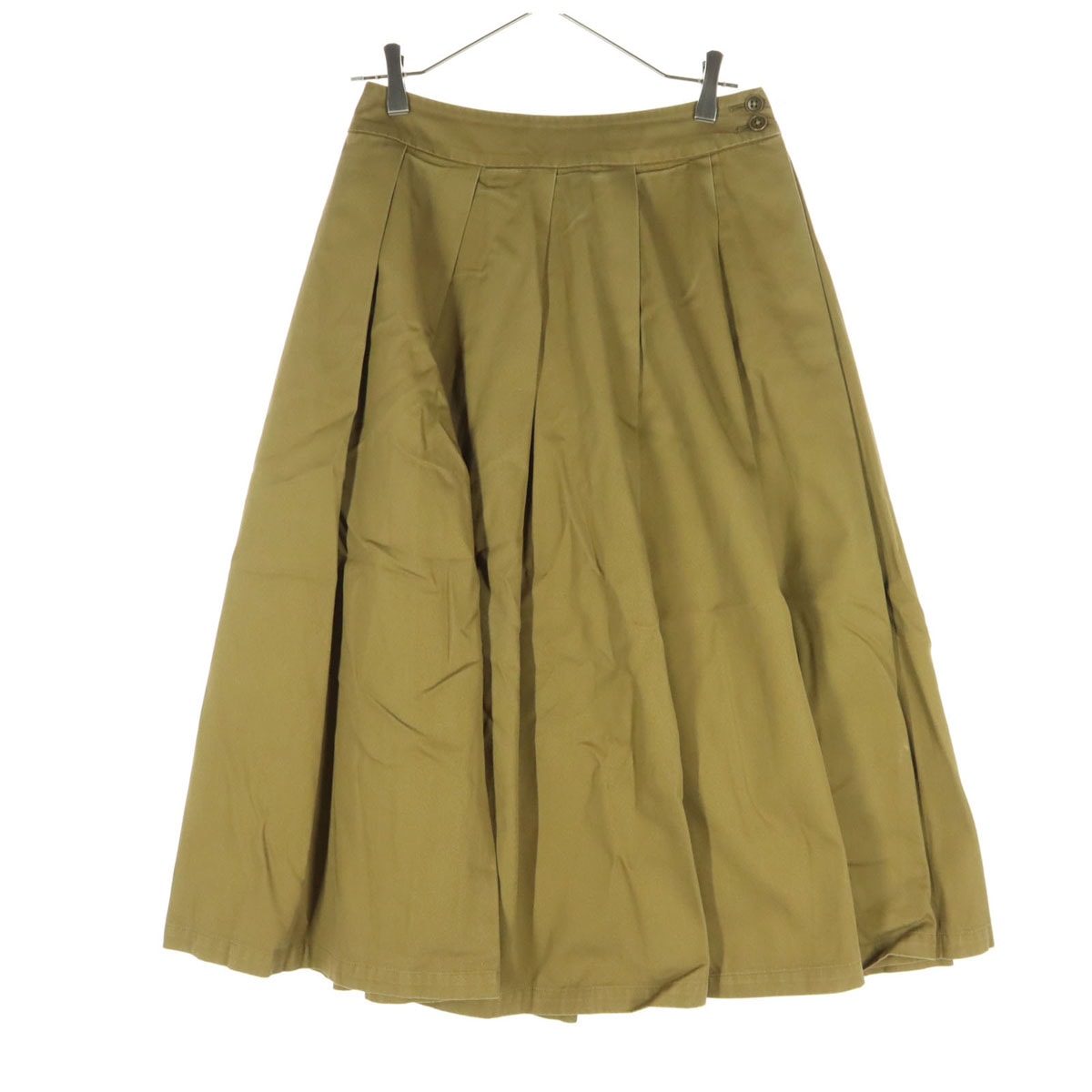 BEAMS BOY ビームスボーイ コットン ミモレ丈 プリーツスカート キャメル系