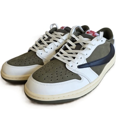 NIKE ナイキ エアジョーダン 1 ロー AIR JORDAN 1 トラビス・スコット 29.5cm スニーカー DM7866-200 カーキ リバースオリーブ メンズ【中古】