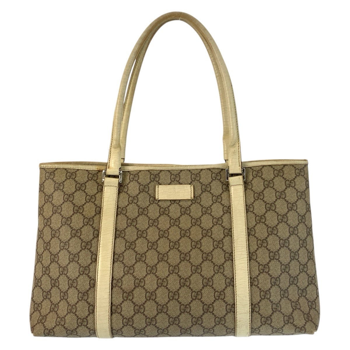 GUCCI グッチ ベージュ アイボリー シルバー金具 GGスプリームキャンバス レザー/ トートバッグ ハンドバッグ 602861 【中古】