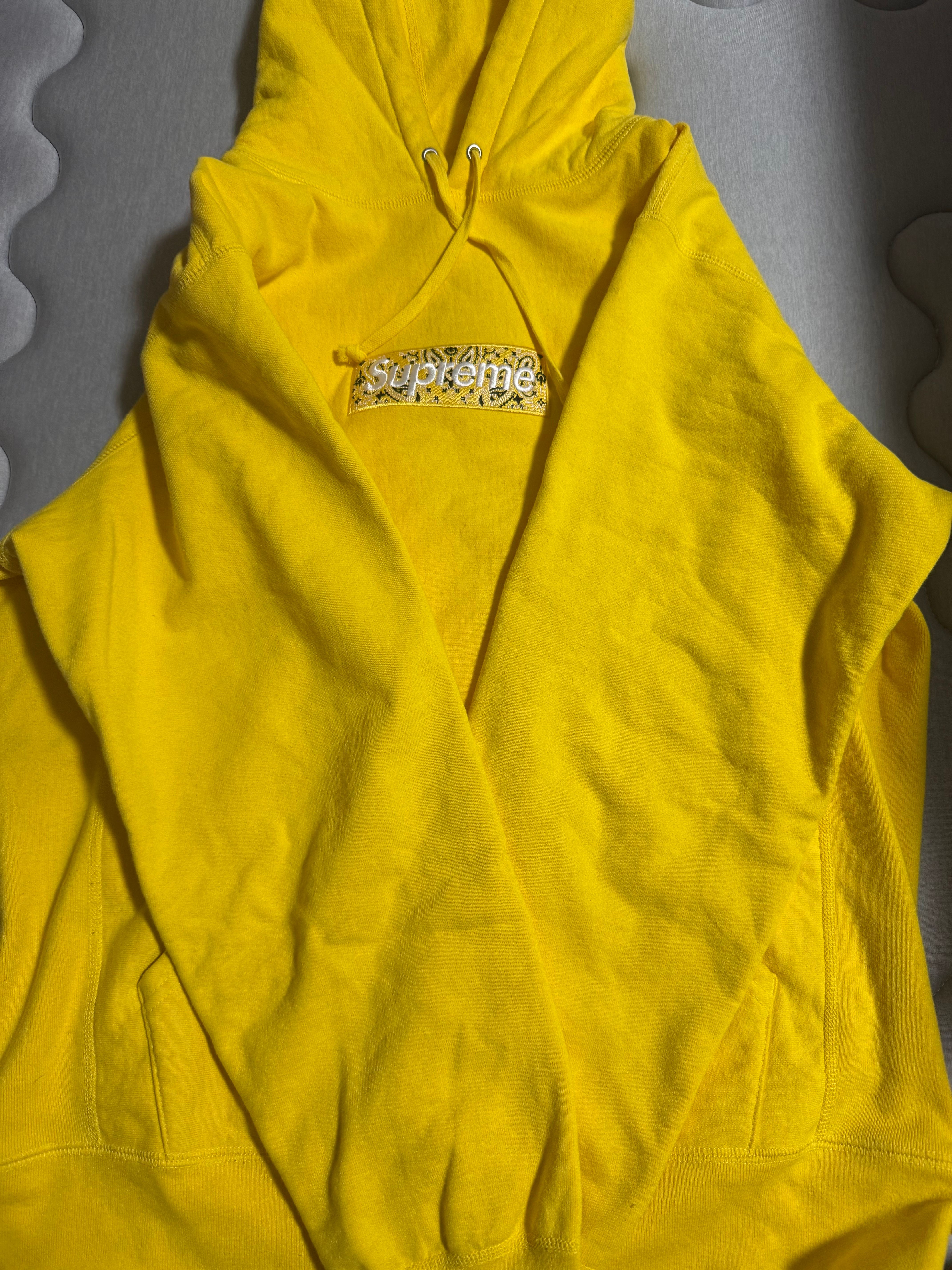 Supreme Bandana Box Logo Hooded Sweatshirt "Yellow"